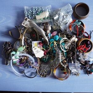 Junk Jewelry Accessory Lot 4+ Lbs NOT Wearable Harvest Broken Craft Upcycle Art